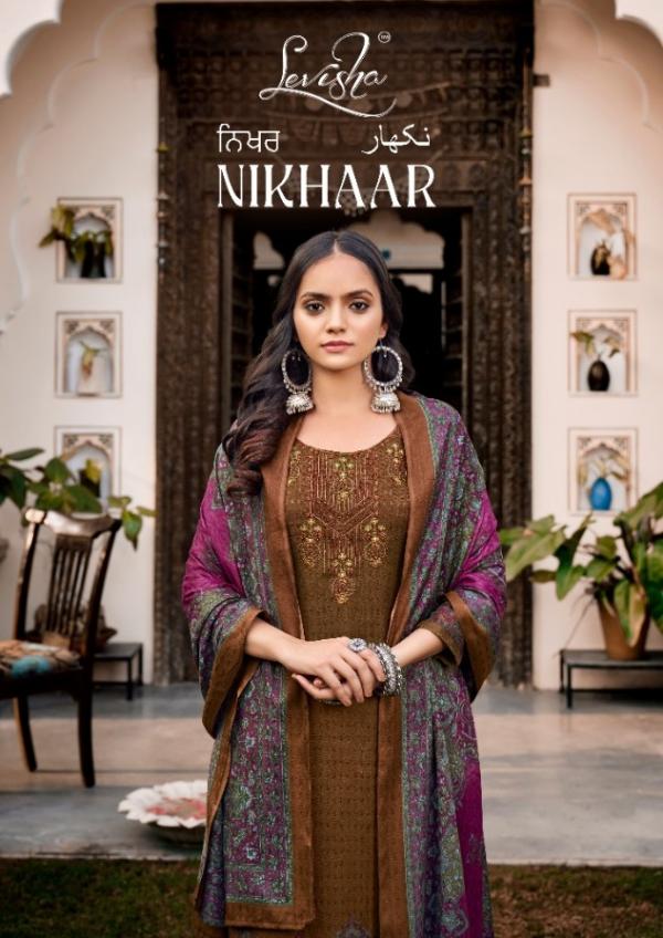 Levisha Nikhar Pashmina Printed Designer Dress Material